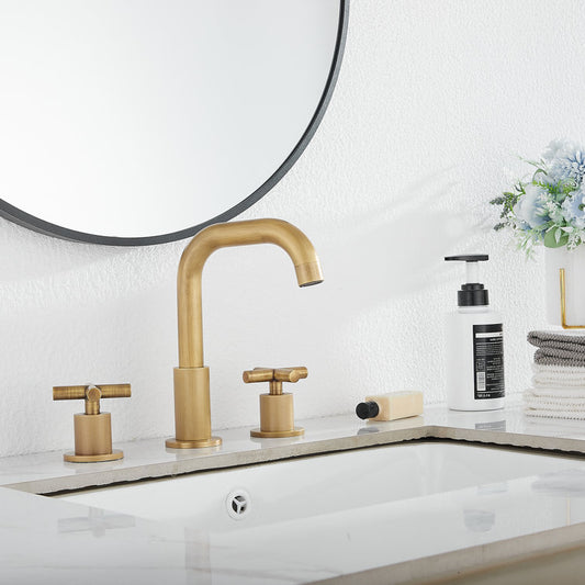 Widespread Faucet 2-handle Bathroom Faucet with Drain Assembly